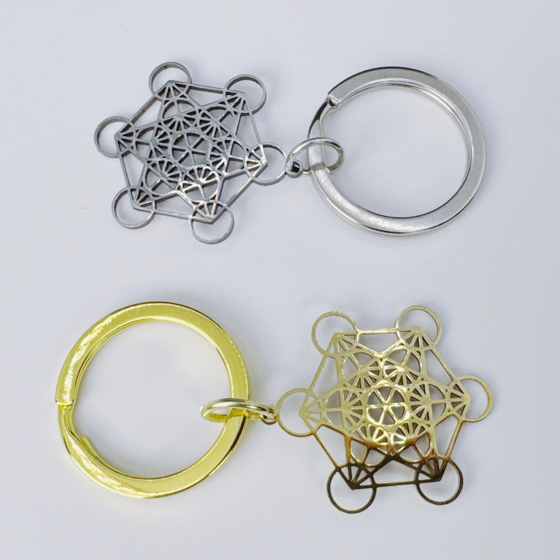 Metatron's Cube Keychain - Silver