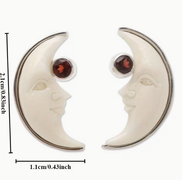 White Moon Earrings