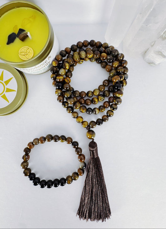 Tiger Eye Necklace with bracelet set