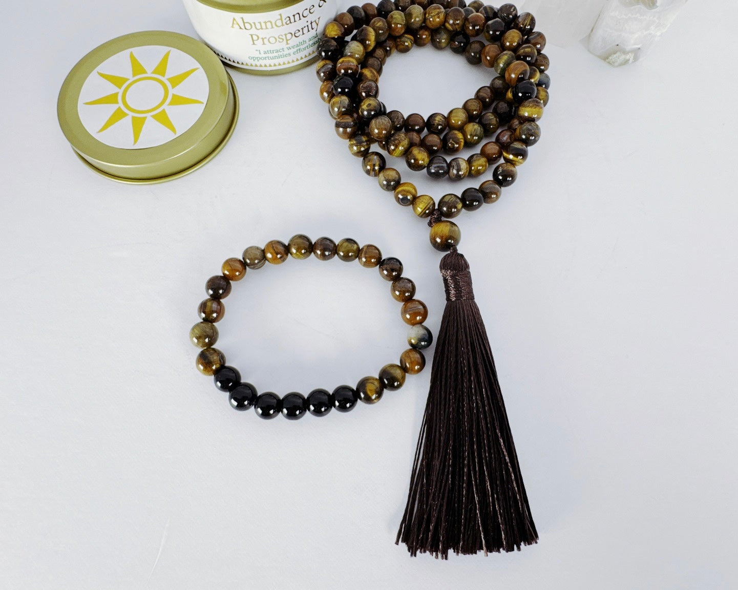 Tiger Eye Necklace with bracelet set