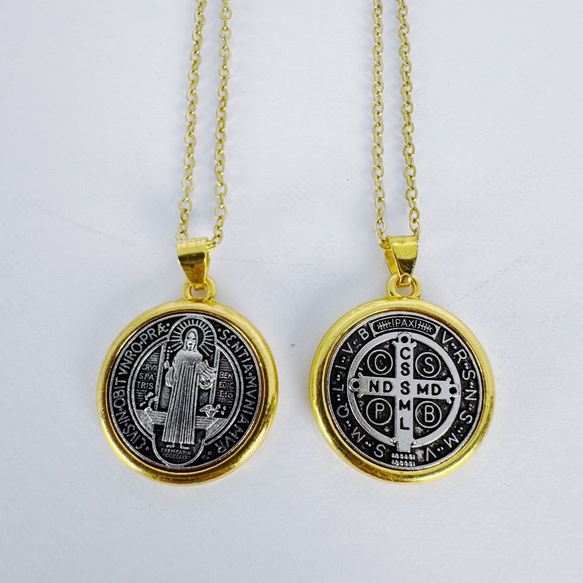 Saint Bennedict Necklace Gold and Silver