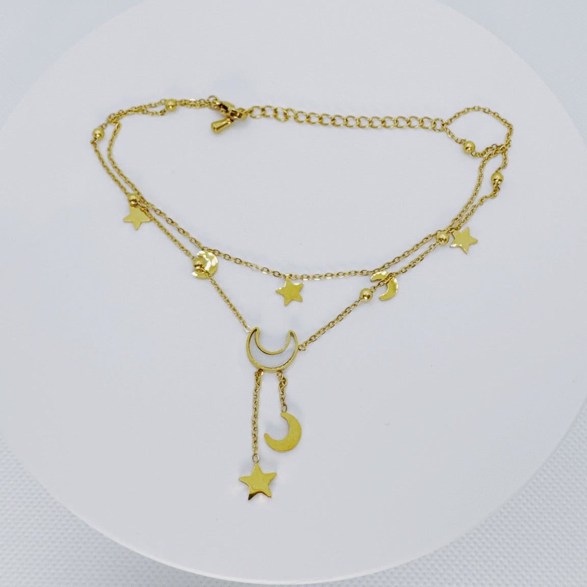 Moons and stars anklet