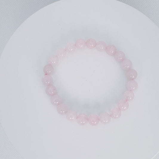 Beaded Bracelet Natural Stone - Rose Quartz