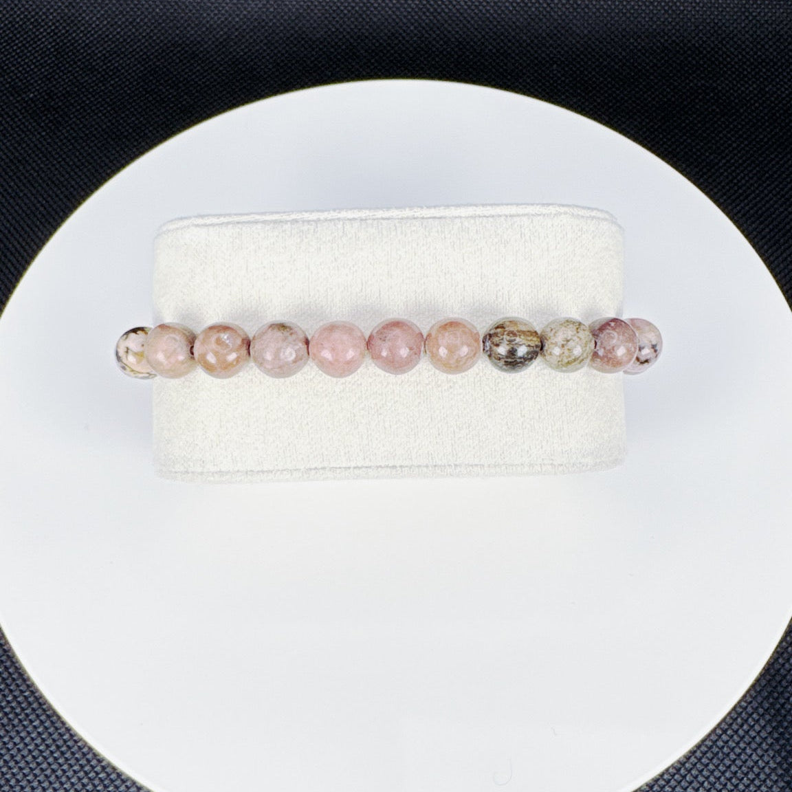 Beaded Bracelet Natural Stone - Rhodonite