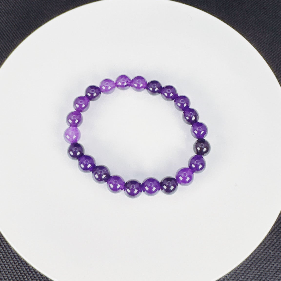 Beaded Bracelet Natural Stone - Amethyst