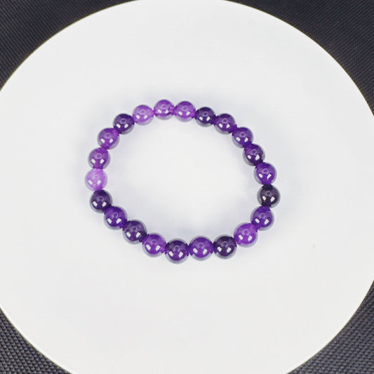 Beaded Bracelet Natural Stone - Amethyst