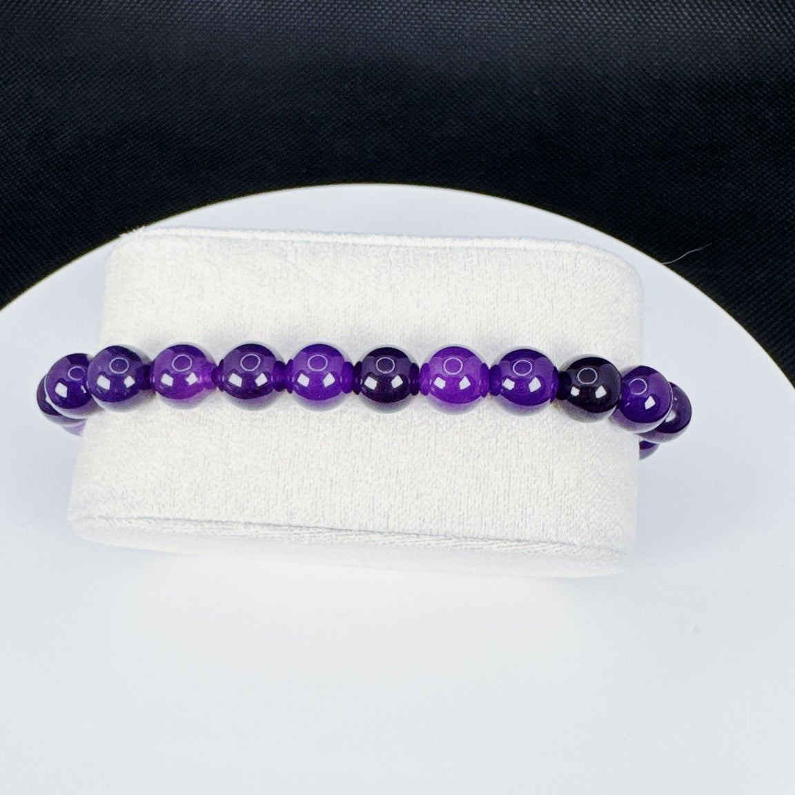 Beaded Bracelet Natural Stone - Amethyst