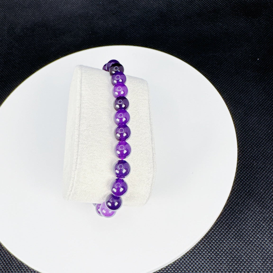 Beaded Bracelet Natural Stone - Amethyst