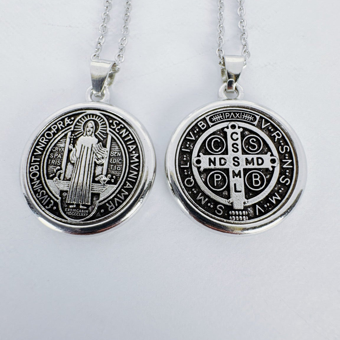Saint Bennedict Necklace Silver