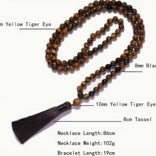 Tiger Eye Necklace with bracelet set